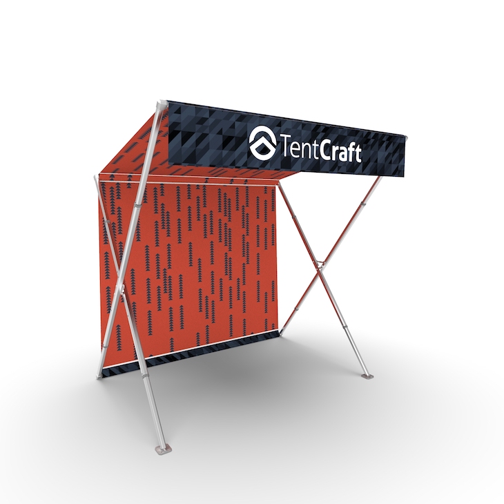 A rendering of a market stall tent