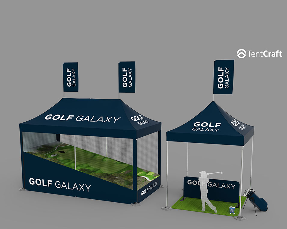 Galaxy Golf MONARCH tents.